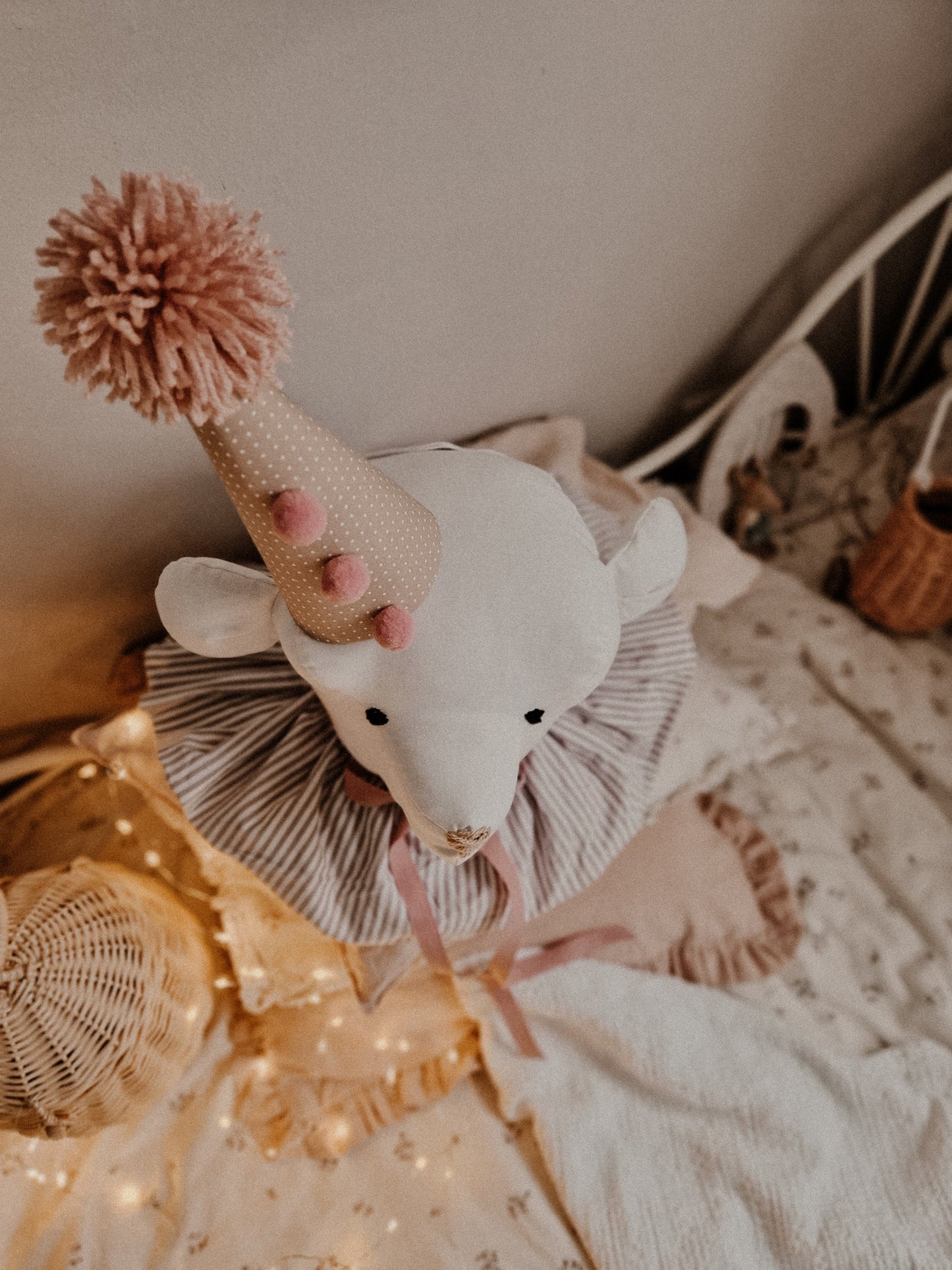 Circus Bear Head wall Decoration, Nursery Bear Wall Hanging