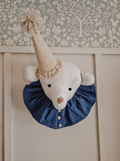 Nursery Bear Head Hanging Decoration, Wall Mount Animal Tapestry