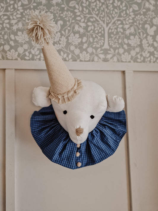 Nursery Bear Head Hanging Decoration, Wall Mount Animal Tapestry