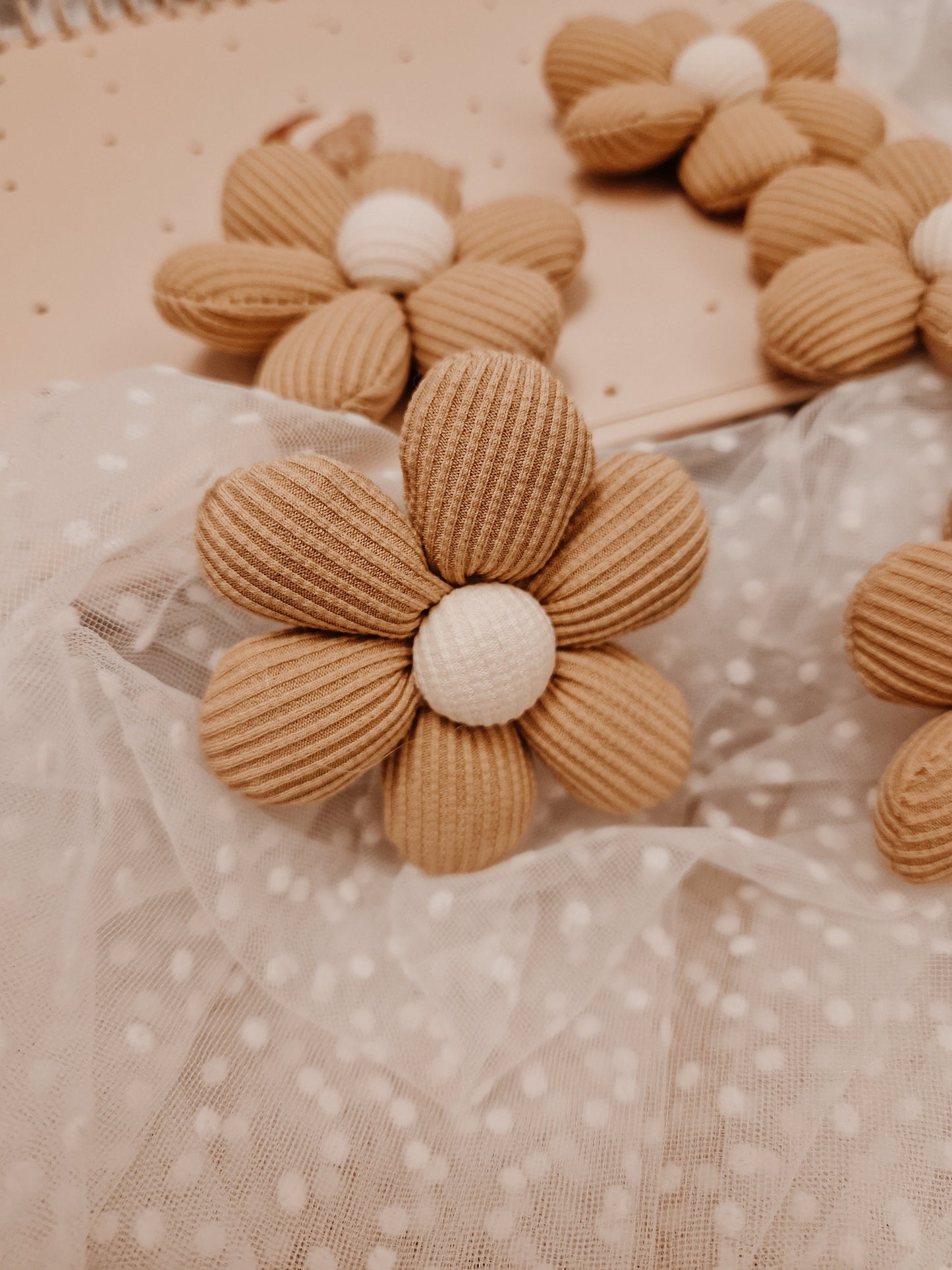 Flowers ornaments, botanical cotton decoration