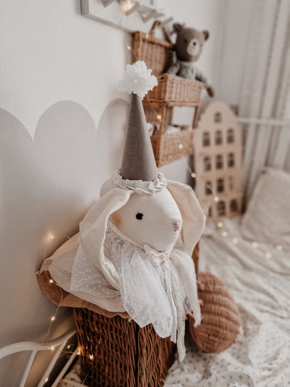 Circus Style Bunny Head, Wall Hanging Rabbit Trophy