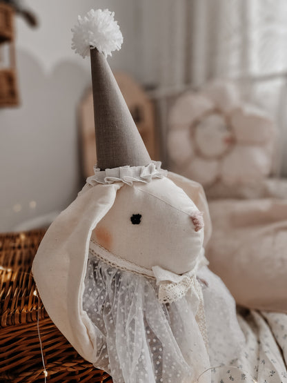 Circus Style Bunny Head, Wall Hanging Rabbit Trophy