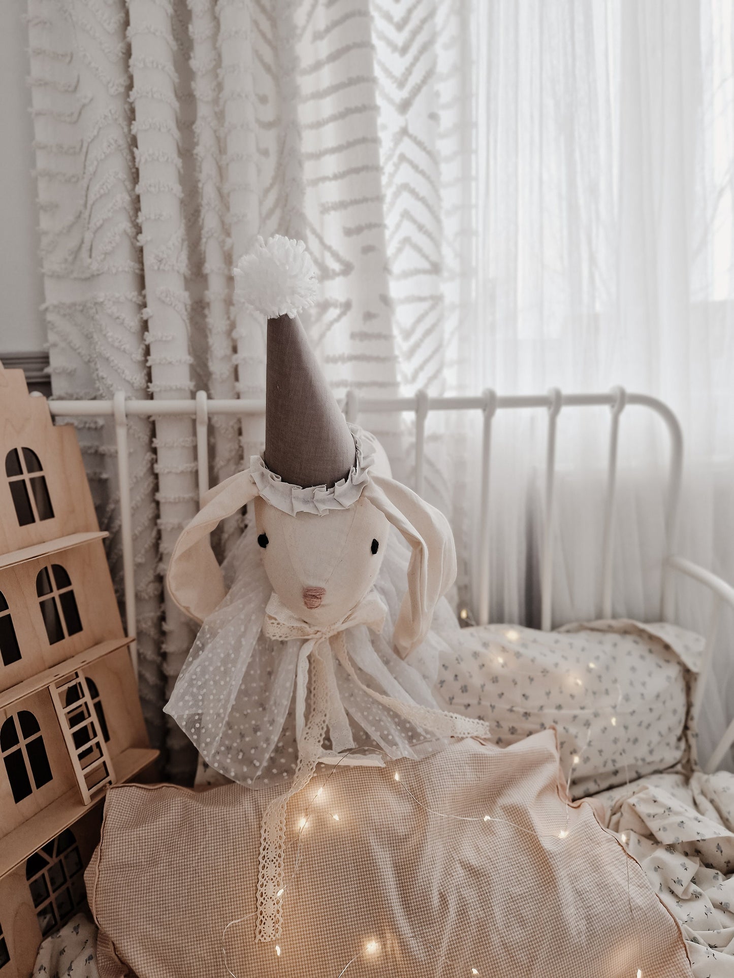 Circus Style Bunny Head, Wall Hanging Rabbit Trophy