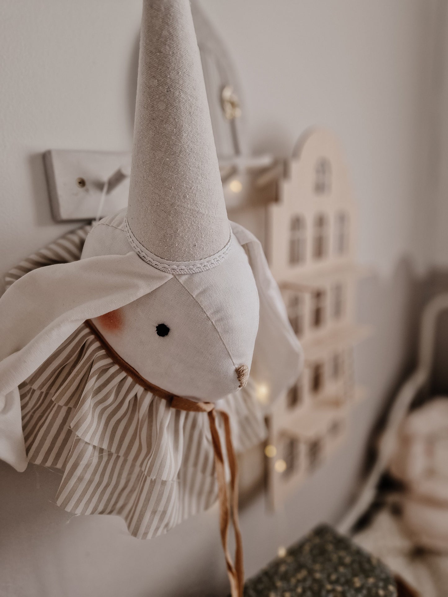 Circus Bunny Head Hanging decoration, Hanging Rabbit Trophy