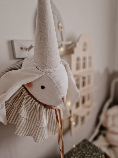 Circus Bunny Head Hanging decoration, Hanging Rabbit Trophy