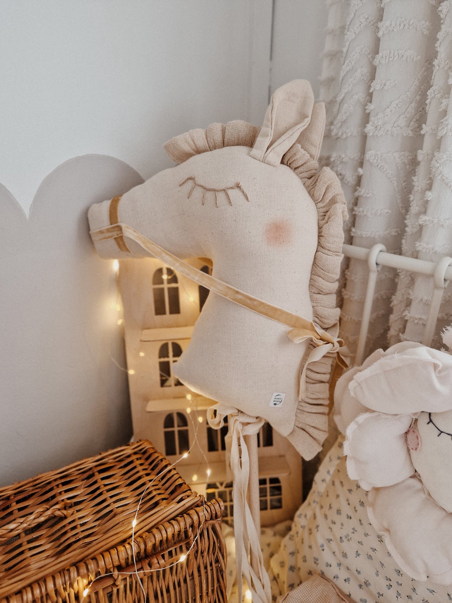 Handmade Cotton Hobby Horse – Ride-On Stick Toy