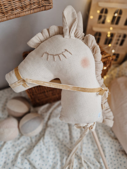 Handmade Cotton Hobby Horse – Ride-On Stick Toy