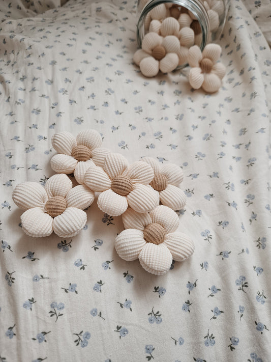 Flowers ornaments, botanical cotton decoration