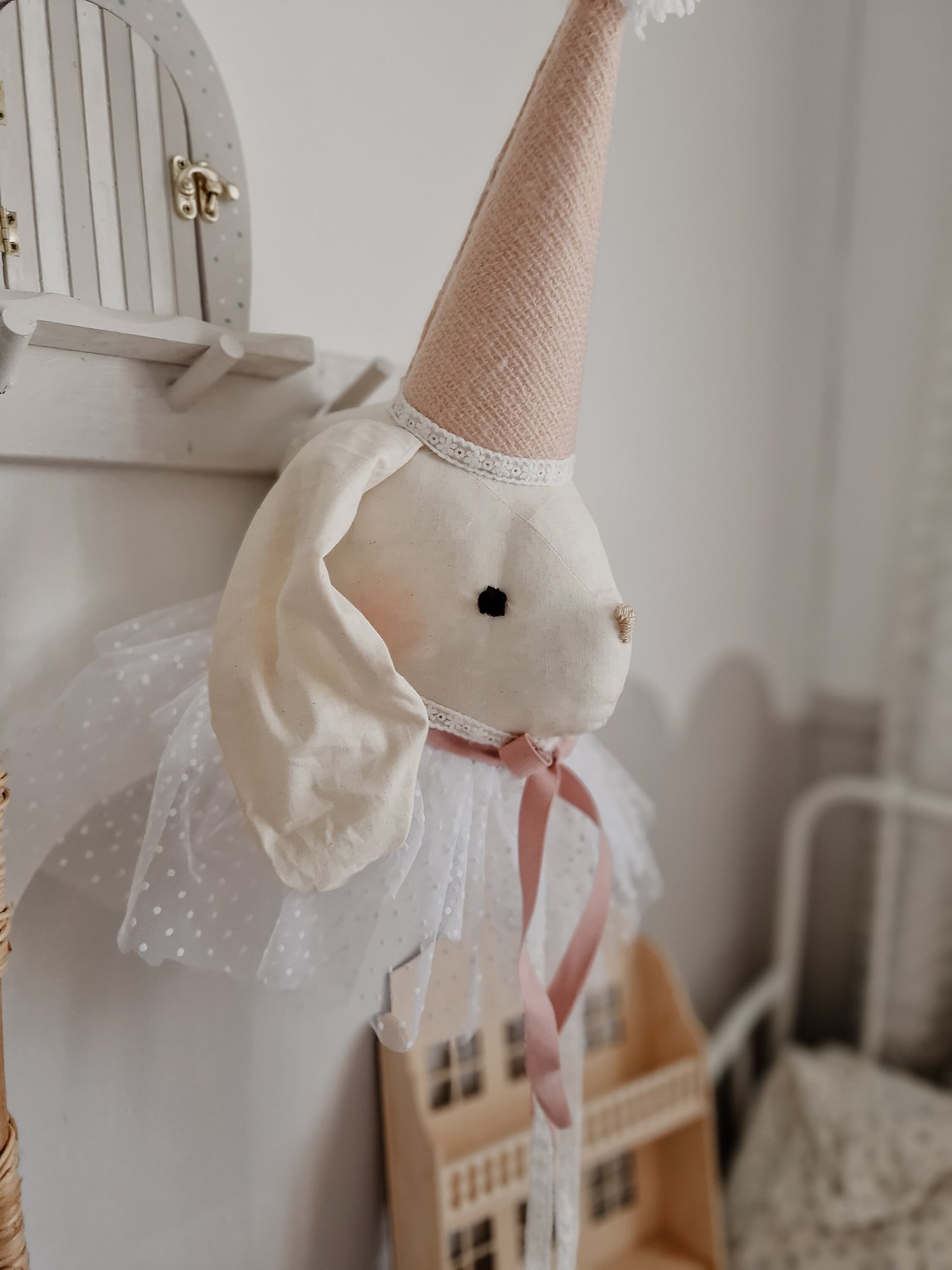 Circus Rabbit Head decoration, bunny nursery hanging wall animal Trophy
