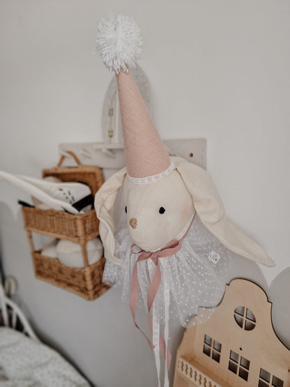 Circus Rabbit Head decoration, bunny nursery hanging wall animal Trophy