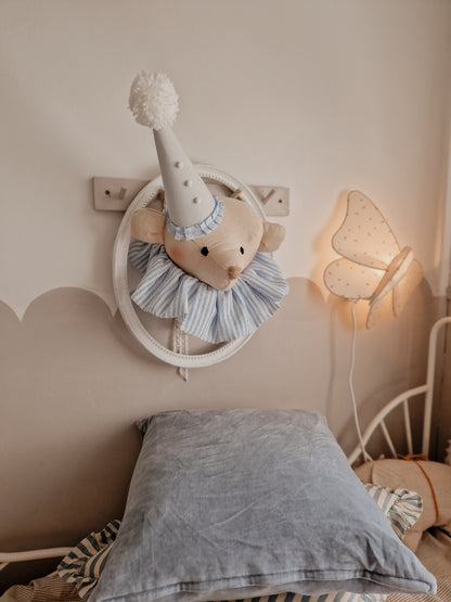 Circus Bear Head Wall Decoration, Nursery Bear Wall Art
