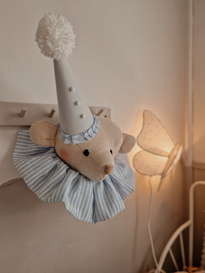 Circus Bear Head Wall Decoration, Nursery Bear Wall Art