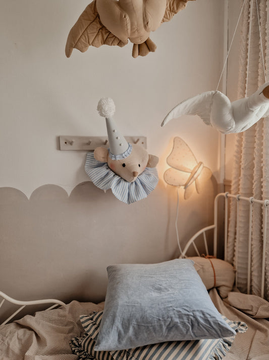 Circus Bear Head Wall Decoration, Nursery Bear Wall Art