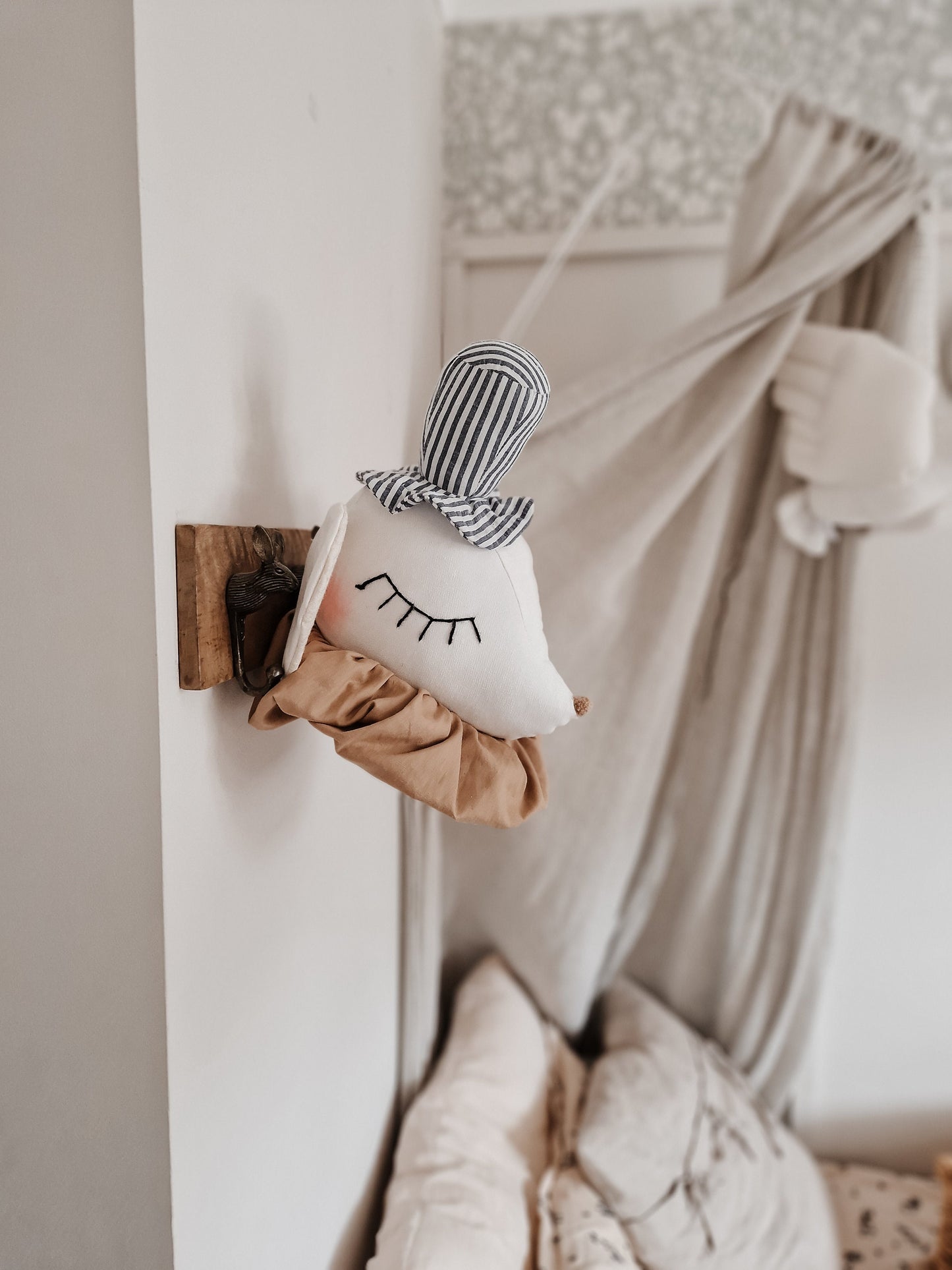 Mouse nursery decor, animal head hanging decoration