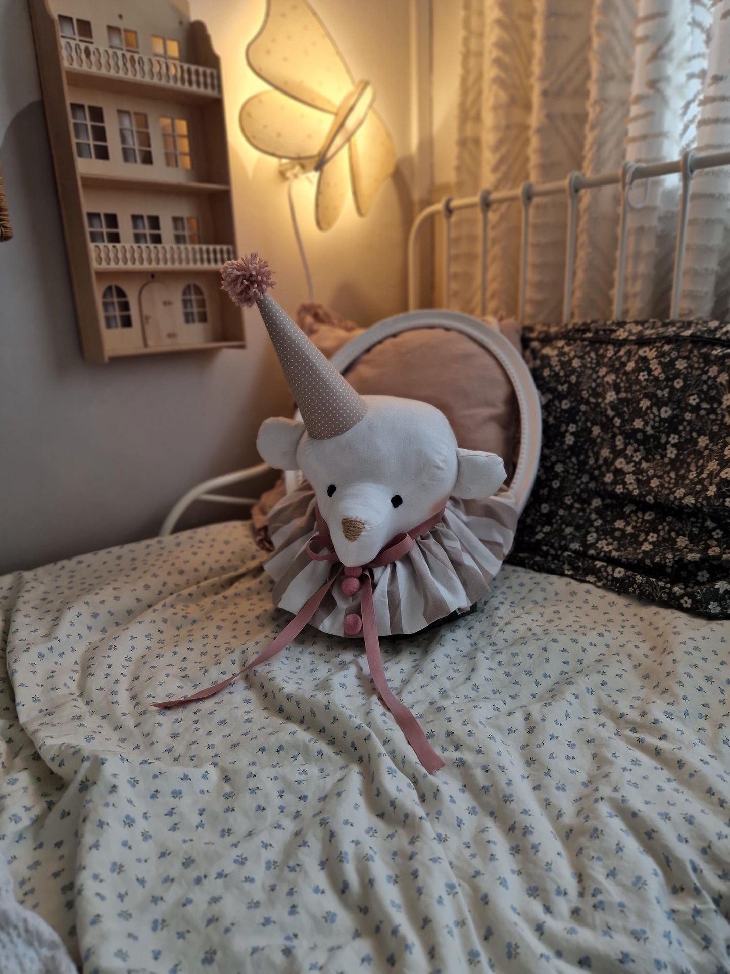 Circus Bear Head, Wall Mount Stuffed Animal Trophy