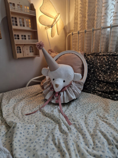 Circus Bear Head, Wall Mount Stuffed Animal Trophy