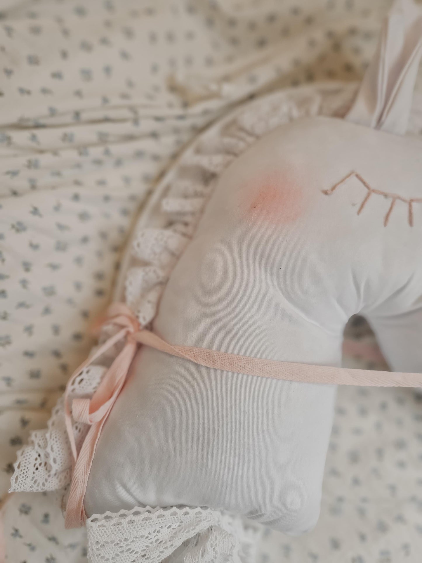 White Hobby horse on the stick, Ride-on horse, Pony Nursery Decor