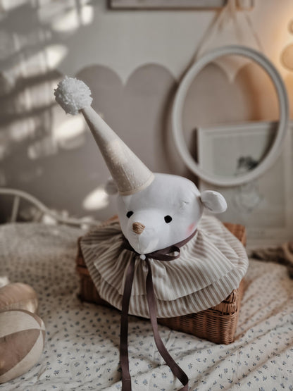 Circus Bear Head Decoration, Wall Mount Stuffed Animal