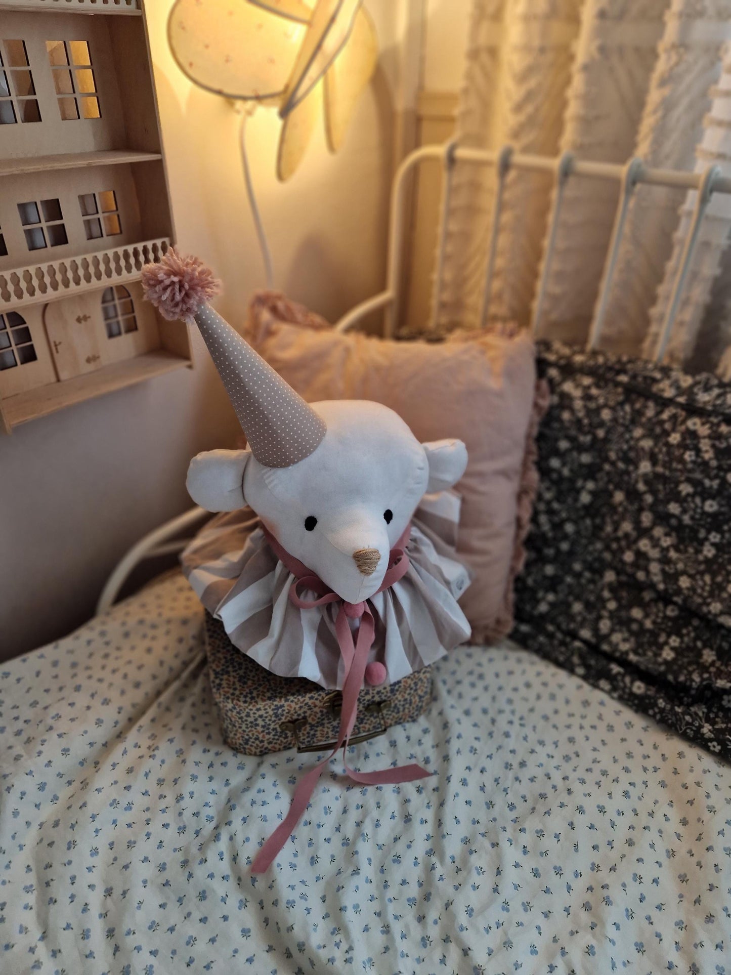 Circus Bear Head, Wall Mount Stuffed Animal Trophy
