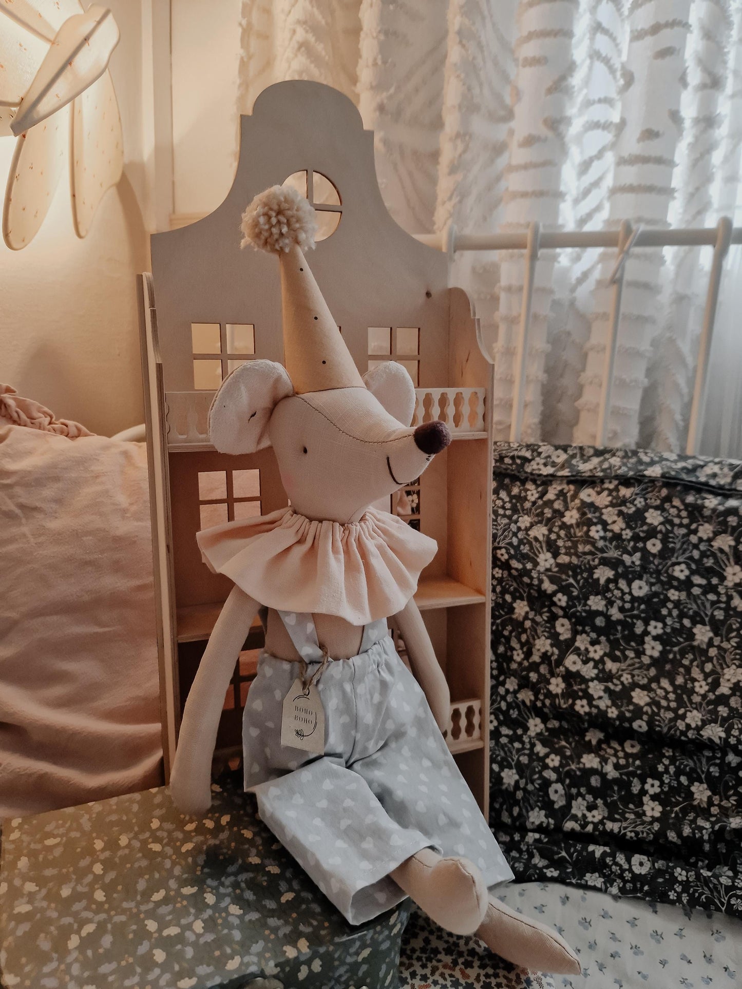 Circus Mice Cotton Doll, Stuffed Mouse Nursery Decoration