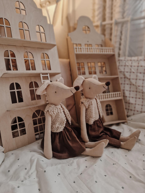 Circus nursery mice decor, Mouse doll pretending play