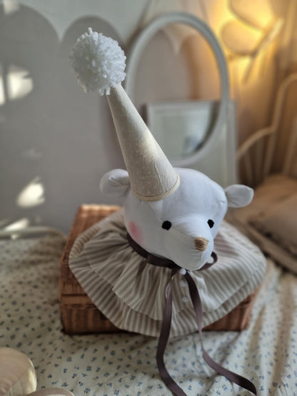 Circus Bear Head Decoration, Wall Mount Stuffed Animal