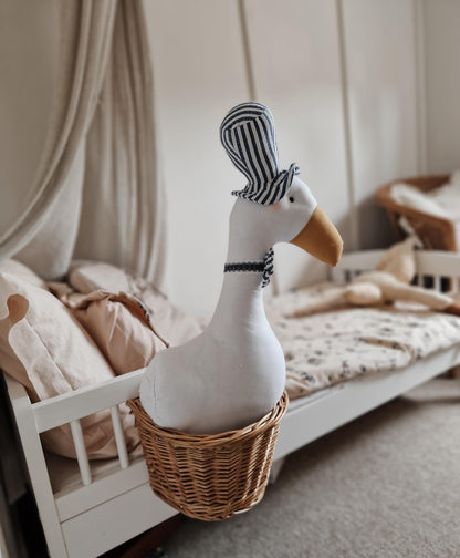 Wall Mount Cotton Duck Head, Circus Duck Stuffed Animal