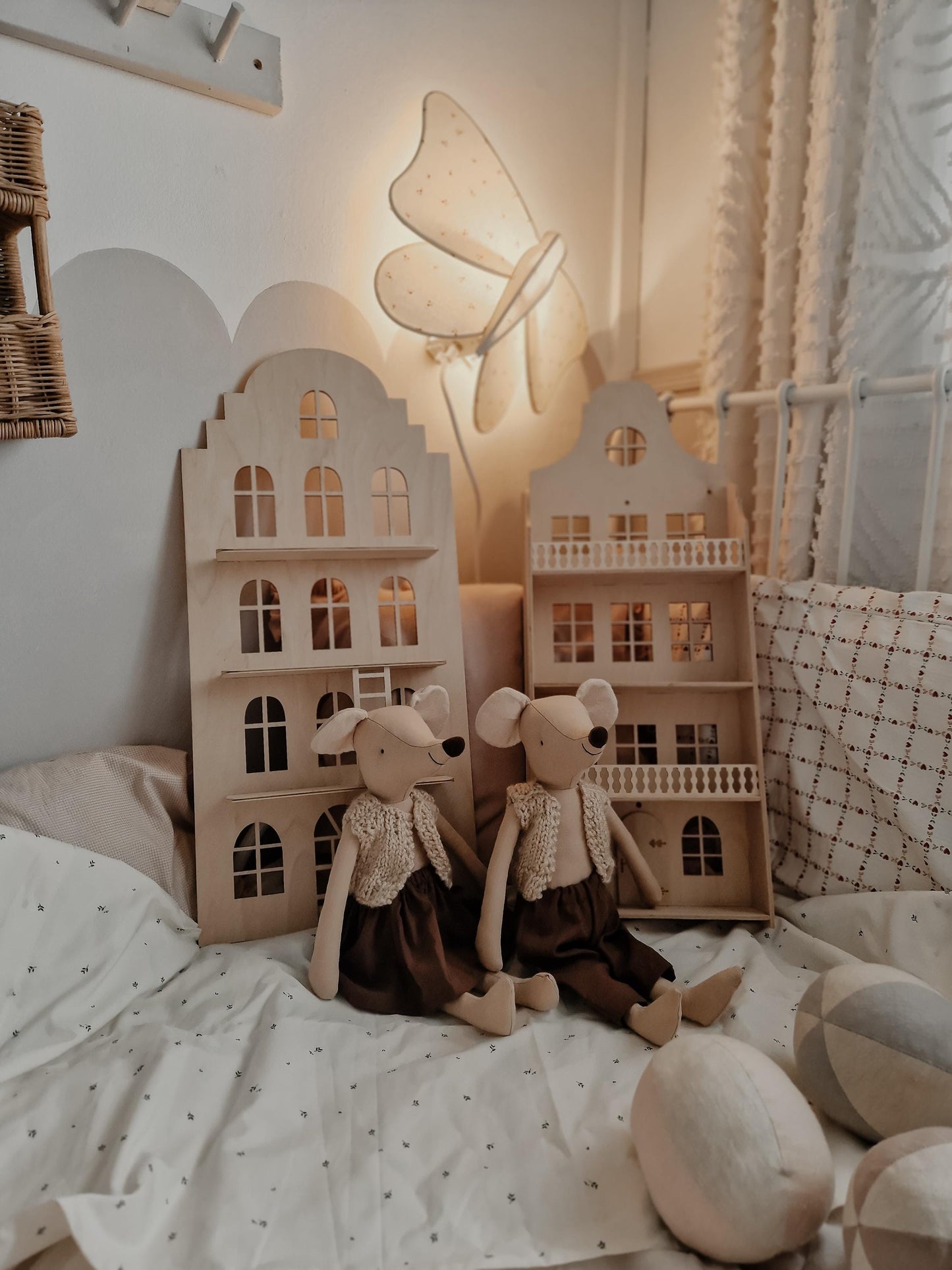 Circus nursery mice decor, Mouse doll pretending play