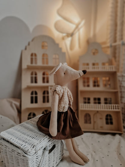 Circus nursery mice decor, Mouse doll pretending play