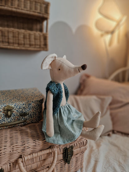 Circus Mouse nursery decor, Mouse doll pretending play
