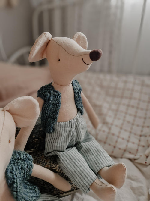 Circus Mouse nursery decor, Mouse doll pretending play