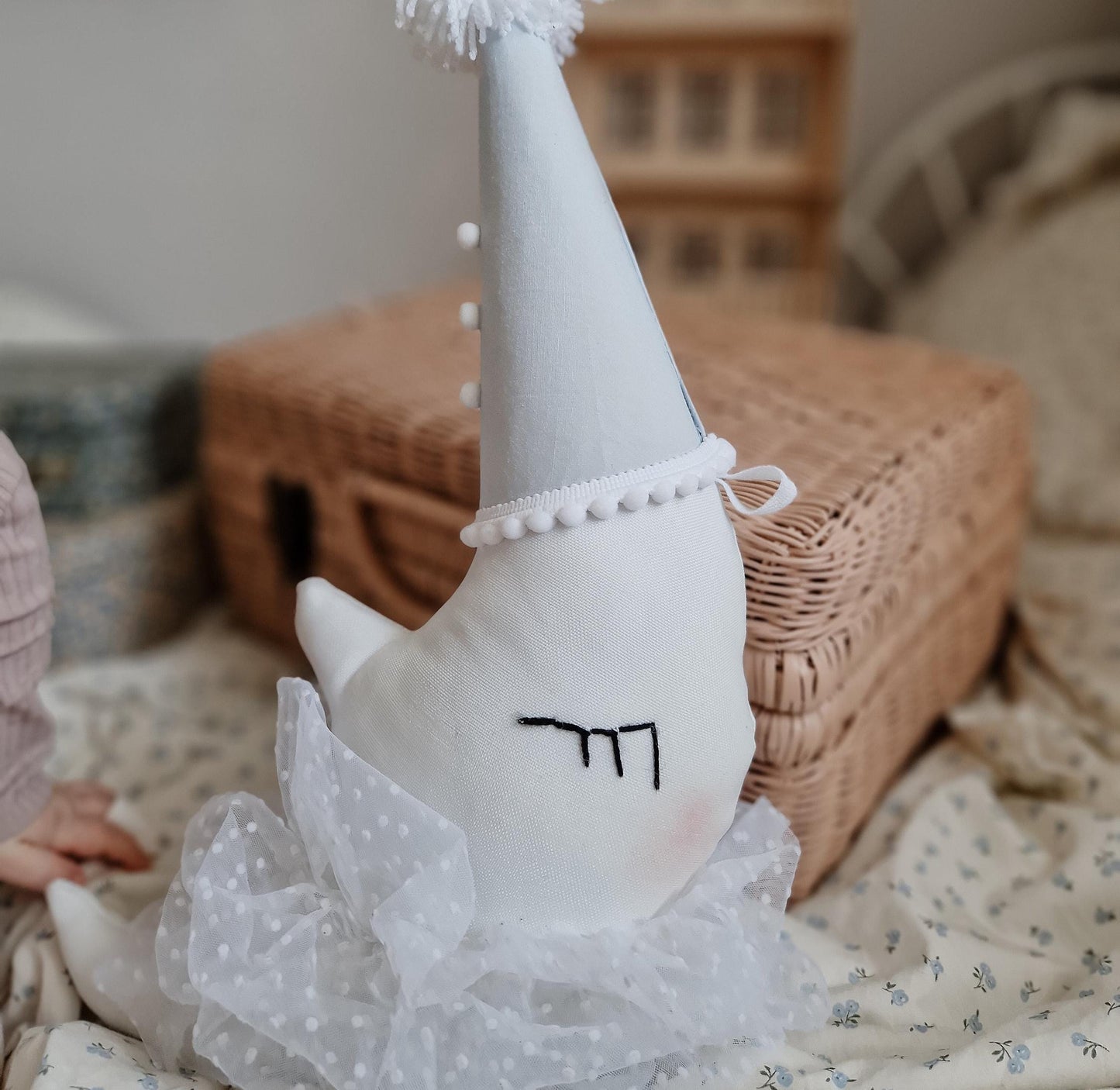 Hanging Moon decoration, Moon pillow with hat