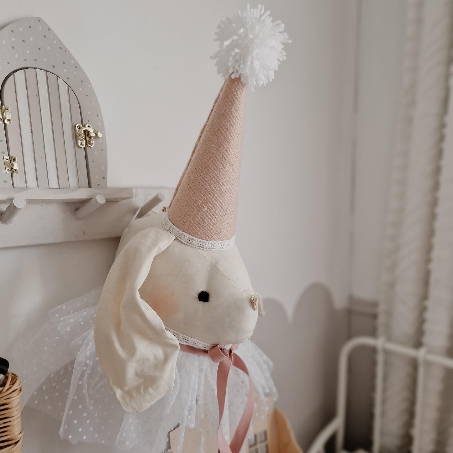 Circus Rabbit Head decoration, bunny nursery hanging wall animal Trophy