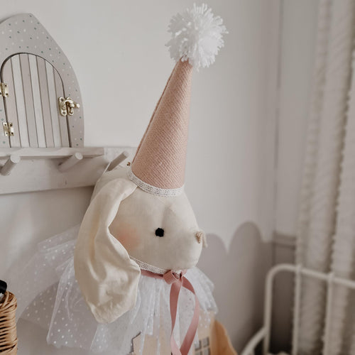 Circus Rabbit Head decoration, bunny nursery hanging wall animal Trophy