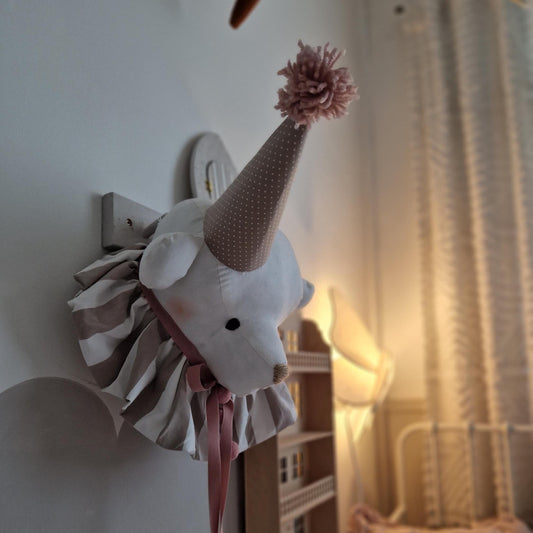 Circus Bear Head, Wall Mount Stuffed Animal Trophy