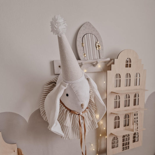 Circus Bunny Head Hanging decoration, Hanging Rabbit Trophy