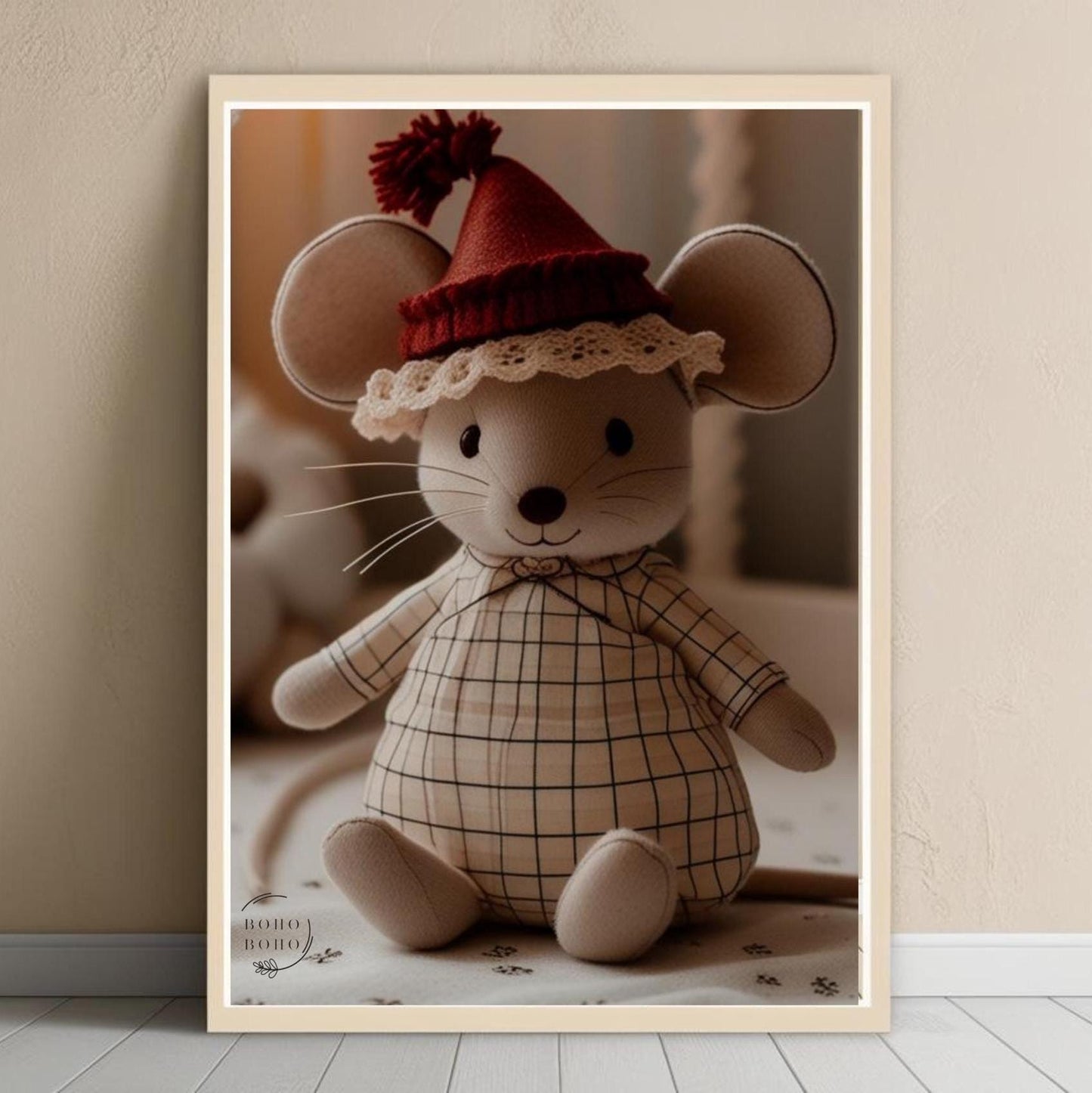 Printable Circus Mouse Poster, Retro Mice Illustration