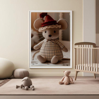Printable Circus Mouse Poster, Retro Mice Illustration