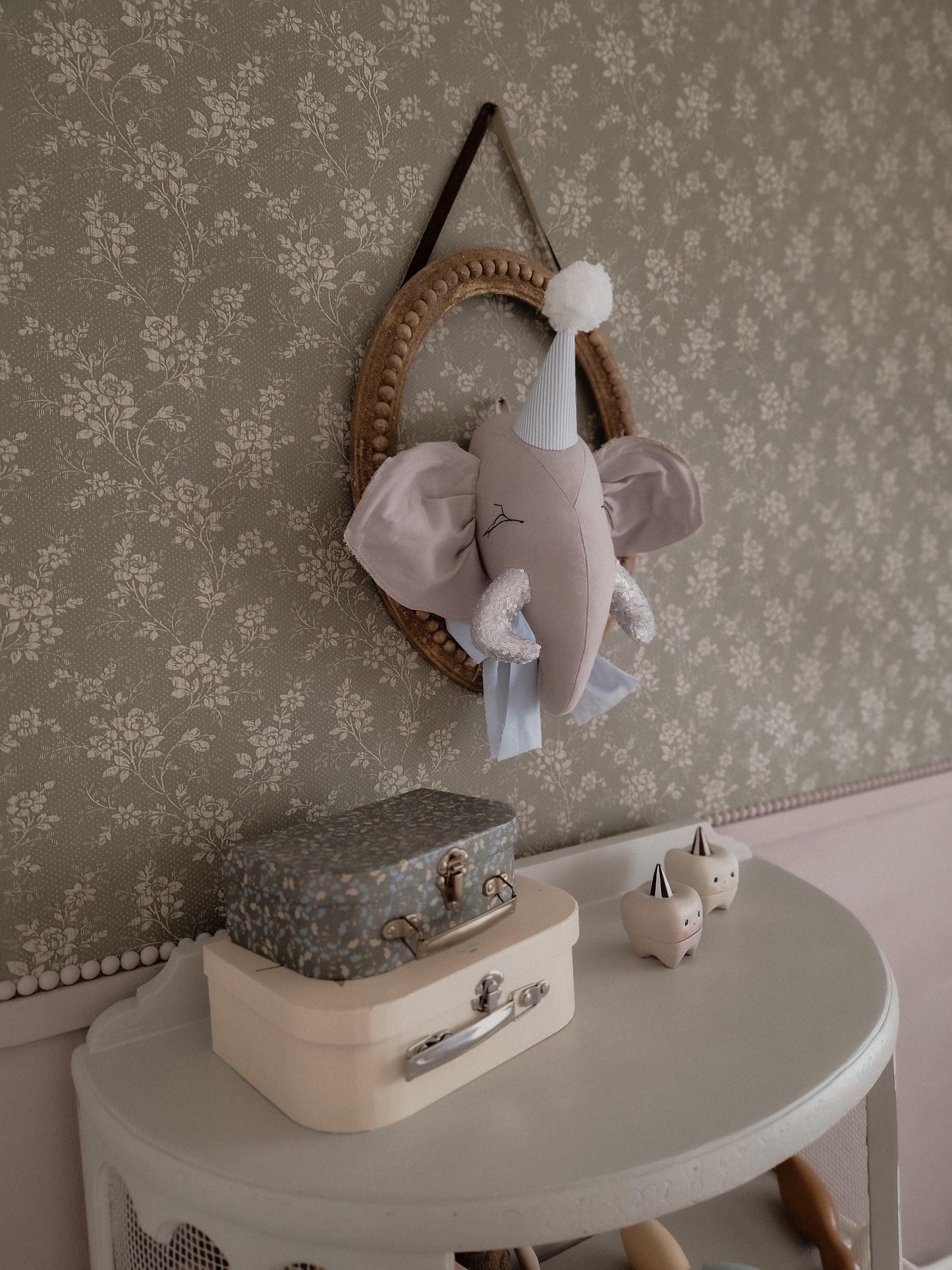 Plush Elephant Wall Hanging, Safari Animal Nursery Decor