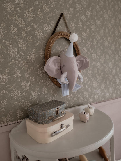 Plush Elephant Wall Hanging, Safari Animal Nursery Decor