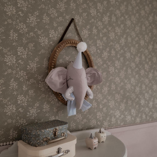 Plush Elephant Wall Hanging, Safari Animal Nursery Decor