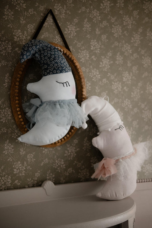 Blue moon hanging wall decoration, circus moon pillow