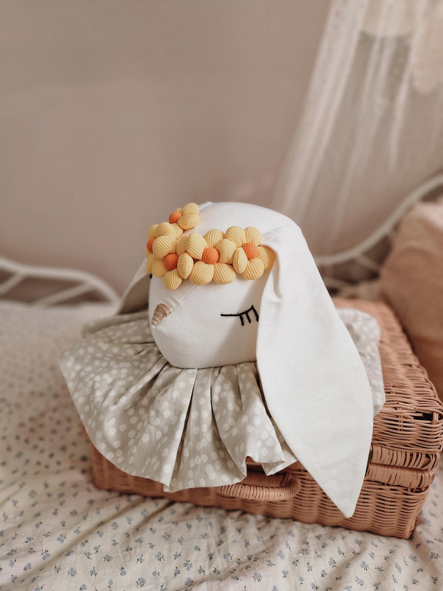 Circus Bunny head wall mount, cotton animal head wall decoration